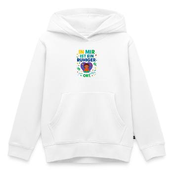 In mir ist ein ruhiger Ort – Achtsamkeit - Kinder Premium Organic Hoodie - Weiß - Vorne - AI Model Kid Female (0cm)