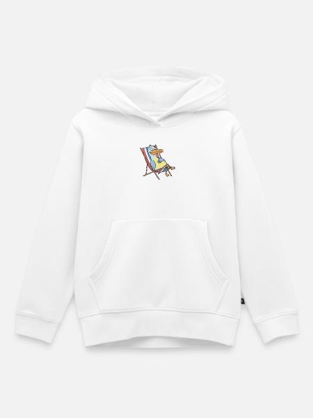 Relaxter Strandpelikan - Kinder Premium Organic Hoodie - Weiß