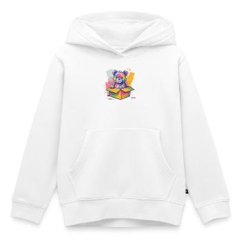 Regenbogenbär im Karton - Kinder Premium Organic Hoodie - Weiß - Vorne - AI Model Kid Female (0cm)