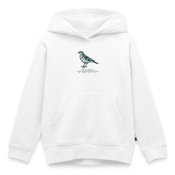 Silhouette du gui de la grive | Dessin ornithologique - Sweat Premium à capuche enfant bio - blanc - Devant - AI Model Kid Female (0cm)