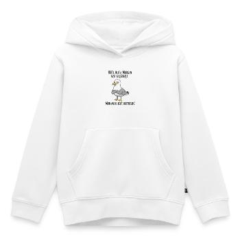 Fast gelächelt – Grummelige Möwe für Morgenmuffel - Kinder Premium Organic Hoodie - Weiß - Vorne - AI Model Kid Female (0cm)