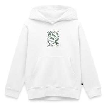 Silhouettes d’oiseaux Ornithologues Ornithologues Ornithologues - Sweat Premium à capuche enfant bio - blanc - Devant - AI Model Kid Female (0cm)