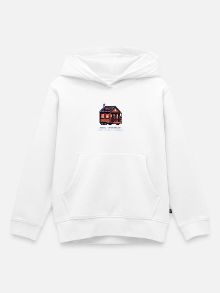 Basis-Upgrade auf Rädern | Tiny House - Kinder Premium Organic Hoodie - Weiß