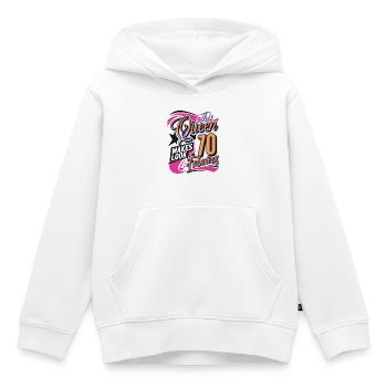 70th Birthday Queen - Kids Premium Organic Hoodie - white - Front - AI Model Kid Female (0cm)