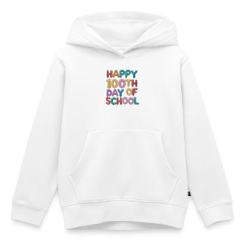 Hundertster Schultag Ballon-Design - Kinder Premium Organic Hoodie - Weiß - Vorne - AI Model Kid Female (0cm)