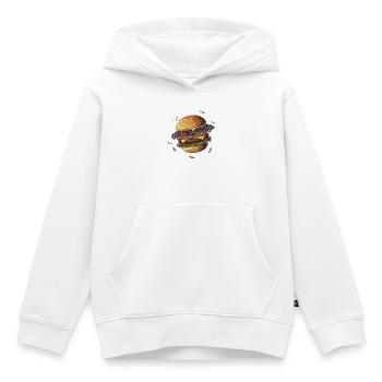 Planète Gourmet Burger - Sweat Premium à capuche enfant bio - blanc - Devant - AI Model Kid Female (0cm)