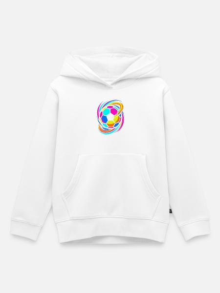 Fußball - Kinder Premium Organic Hoodie - Weiß
