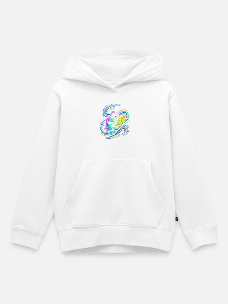 Bunter Trommler - Kinder Premium Organic Hoodie - Weiß