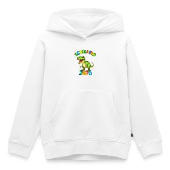 T-Rex - School Child 2026 - Colorful Dino Font - Kids Premium Organic Hoodie - white - Front - AI Model Kid Female (0cm)