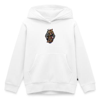 Steampunk Owl with Gears Mystical Mechanical - Kids Premium Organic Hoodie - white - Front - AI Model Kid Female (0cm)