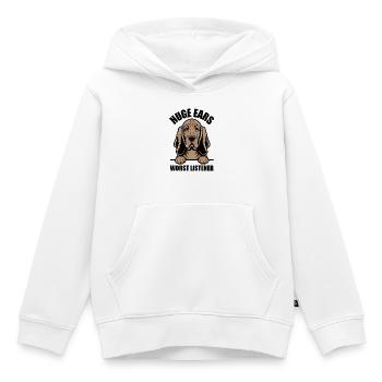 Bloodhound, Huge Ears Worst Listener - Kids Premium Organic Hoodie - white - Front - AI Model Kid Female (0cm)