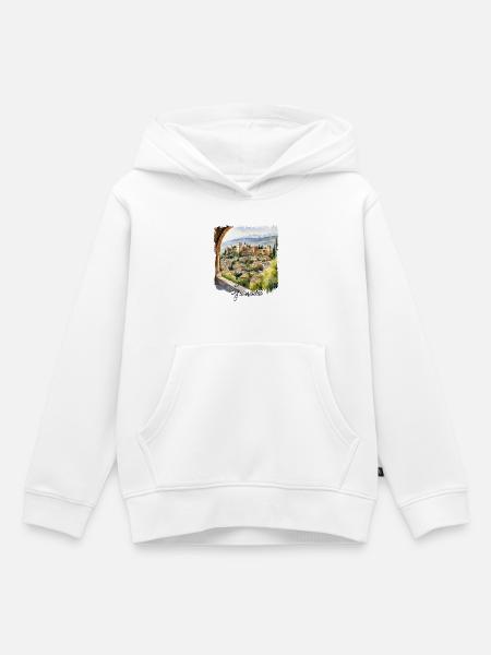 Granada Aquarell, Granada Spanien - Kinder Premium Organic Hoodie - Weiß