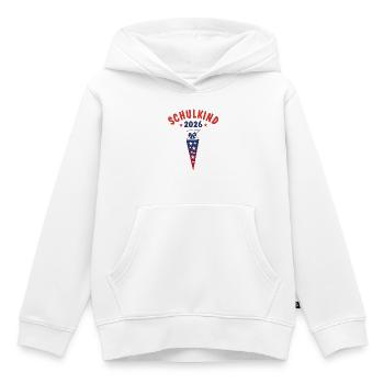 Schulkind 2026 - Schultüte - rot blau Farbverlauf - Kinder Premium Organic Hoodie - Weiß - Vorne - AI Model Kid Female (0cm)