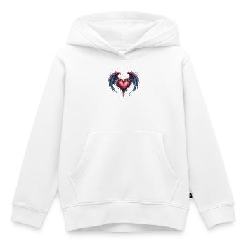 Florales geflügeltes Herz - Kinder Premium Organic Hoodie - Weiß - Vorne - AI Model Kid Female (0cm)