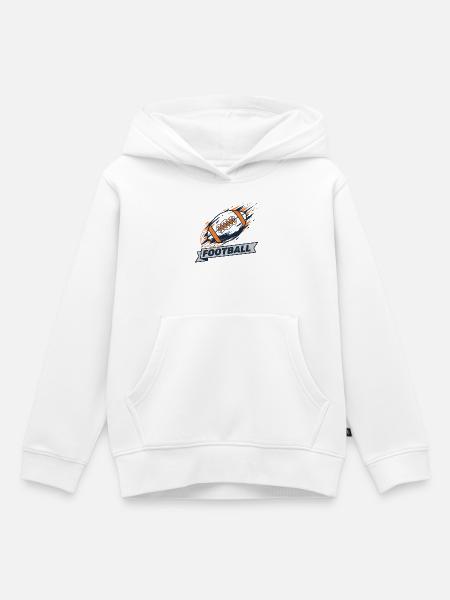 Dynamischer Football Wirbel-Logo - Kinder Premium Organic Hoodie - Weiß