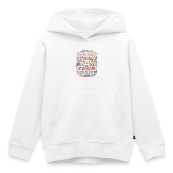 Ergothérapie pédiatrique : développer de solides compétences en motricité fine - Sweat Premium à capuche enfant bio - blanc - Devant - AI Model Kid Female (0cm)