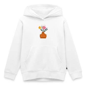 Blumenstrauß Mutspruch Vase - Kinder Premium Organic Hoodie - Weiß - Vorne - AI Model Kid Female (0cm)
