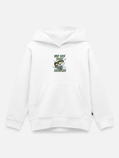 Trout - Forellenangeln Fang-Garantie - Kinder Premium Organic Hoodie - Weiß