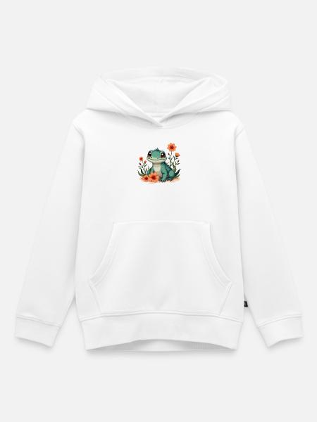Leguan - Kinder Premium Organic Hoodie - Weiß