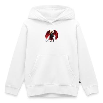 Karmesinroter geflügelter Krieger - Kinder Premium Organic Hoodie - Weiß - Vorne - AI Model Kid Female (0cm)