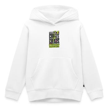 T-shirt Coffee Chaos Mom – T-shirt drôle de parentalité - Sweat Premium à capuche enfant bio - blanc - Devant - AI Model Kid Female (0cm)