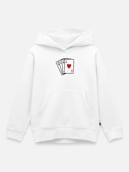 Pokerkarten - Kinder Premium Organic Hoodie - Weiß