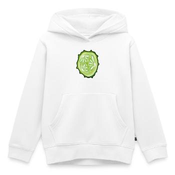 concombre - Sweat Premium à capuche enfant bio - blanc - Devant - AI Model Kid Female (0cm)
