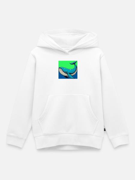 Wal - Kinder Premium Organic Hoodie - Weiß