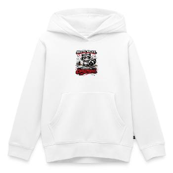 Heute nicht ich bin im Chaosmodus Waschbär - Kinder Premium Organic Hoodie - Weiß - Vorne - AI Model Kid Female (0cm)
