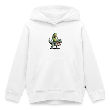 Sour cucumber rides dinosaur - Kids Premium Organic Hoodie - white - Front - AI Model Kid Female (0cm)