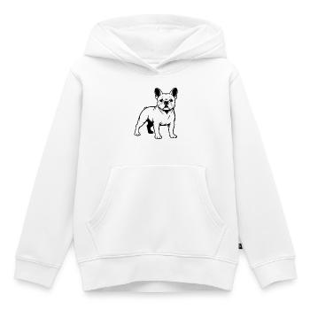 Bouledogue français - Sweat Premium à capuche enfant bio - blanc - Devant - AI Model Kid Female (0cm)