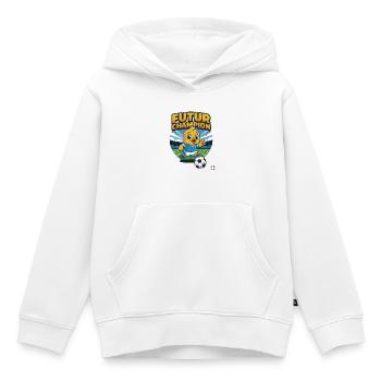Futur Champion Poussin Foot - Sweat Premium à capuche enfant bio - blanc - Devant - AI Model Kid Female (0cm)