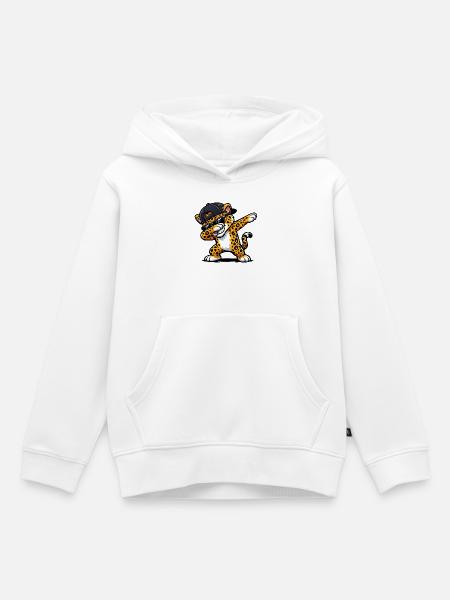 Dabbing Jaguar - Kinder Premium Organic Hoodie - Weiß