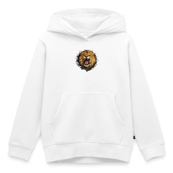 Ruige Leeuw perce le papier - Sweat Premium à capuche enfant bio - blanc - Devant - AI Model Kid Female (0cm)