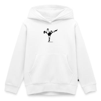 Kickboxing - Sweat Premium à capuche enfant bio - blanc - Devant - AI Model Kid Female (0cm)