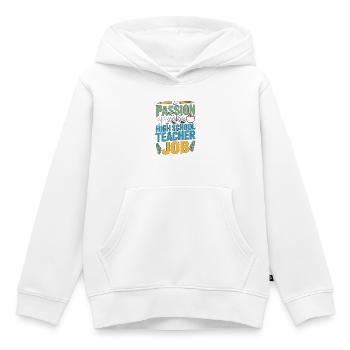 Professeur de lycée Ma passion Ma carrière d’enseignant - Sweat Premium à capuche enfant bio - blanc - Devant - AI Model Kid Female (0cm)