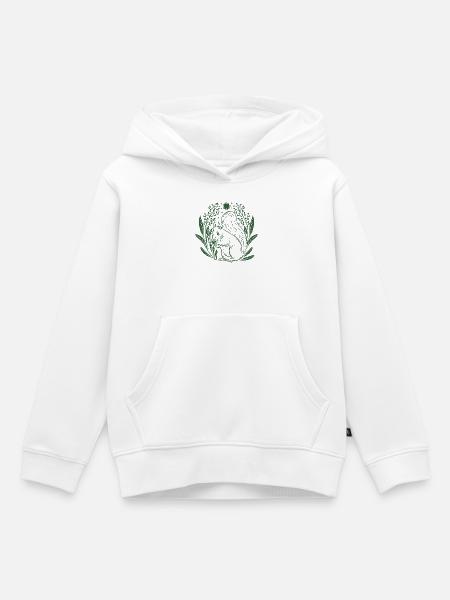 Eichhörnchen im Blattkranz - Kinder Premium Organic Hoodie - Weiß