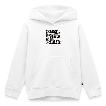 Changer le système, pas le climat - Sweat Premium à capuche enfant bio - blanc - Devant - AI Model Kid Female (0cm)