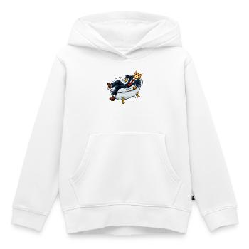 Firmenkatze in einer seifigen Badewanne - Kinder Premium Organic Hoodie - Weiß - Vorne - AI Model Kid Female (0cm)
