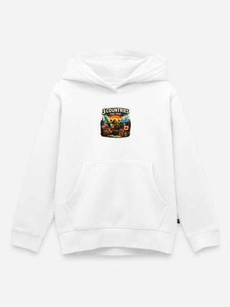 3 Countries 1 Trip 2026 - Kinder Premium Organic Hoodie - Weiß