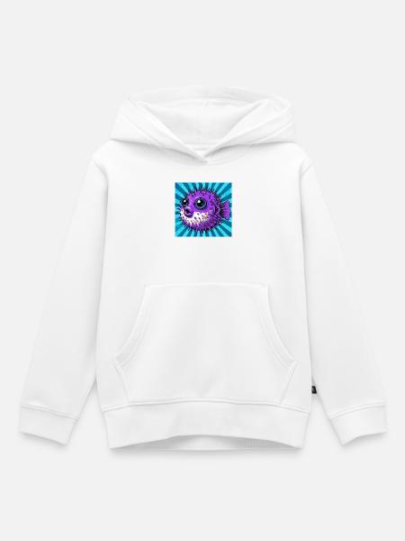 Kugelfisch - Kinder Premium Organic Hoodie - Weiß