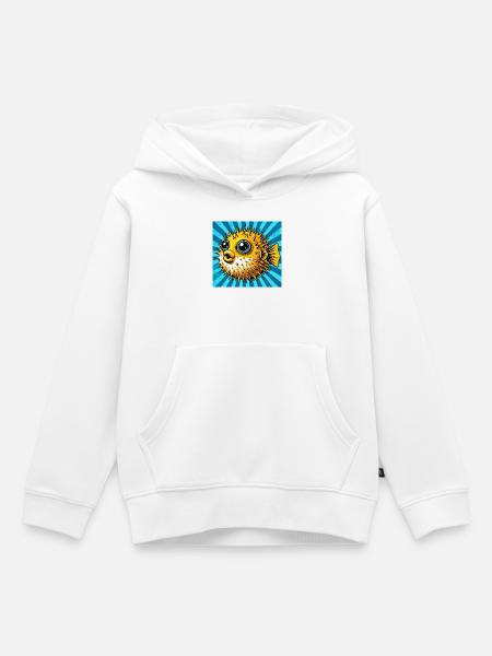 Kugelfisch - Kinder Premium Organic Hoodie - Weiß