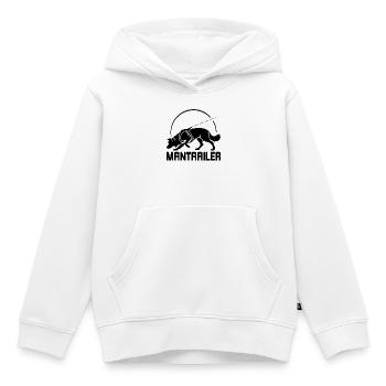 Chien de recherche BORDER Collie MANTRAILER - Sweat Premium à capuche enfant bio - blanc - Devant - AI Model Kid Female (0cm)