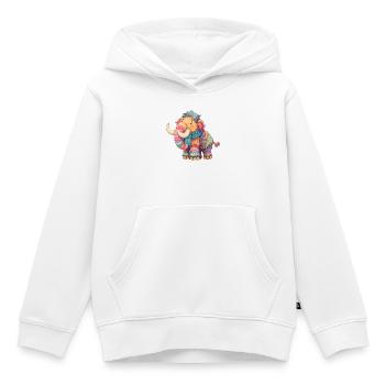 Buntmammut mit Schal - Kinder Premium Organic Hoodie - Weiß - Vorne - AI Model Kid Female (0cm)