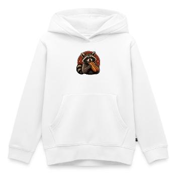 Waschbär-Genuss Hotdog Illustration - Kinder Premium Organic Hoodie - Weiß - Vorne - AI Model Kid Female (0cm)