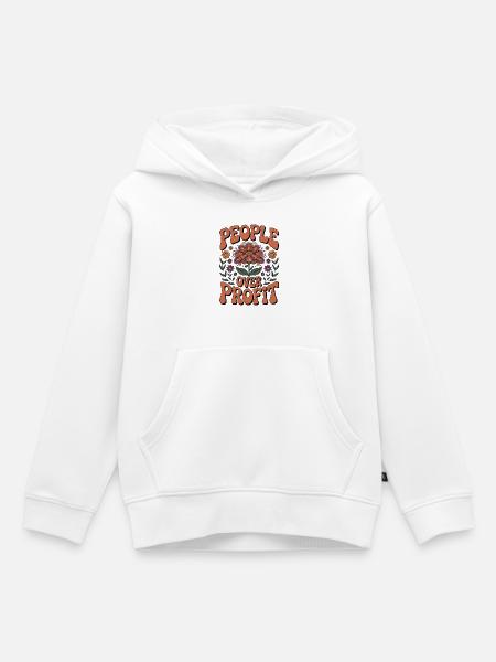 Antikapitalistisch People Over Profit - Kinder Premium Organic Hoodie - Weiß
