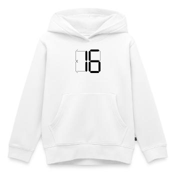 NUMÉRO 16 Seize Cadeaux d’anniversaire numériques - Sweat Premium à capuche enfant bio - blanc - Devant - AI Model Kid Female (0cm)