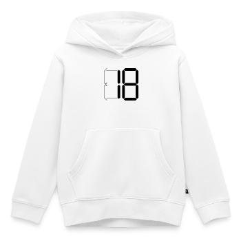NUMÉRO 18 Dix-huit cadeaux d’anniversaire numérique - Sweat Premium à capuche enfant bio - blanc - Devant - AI Model Kid Female (0cm)