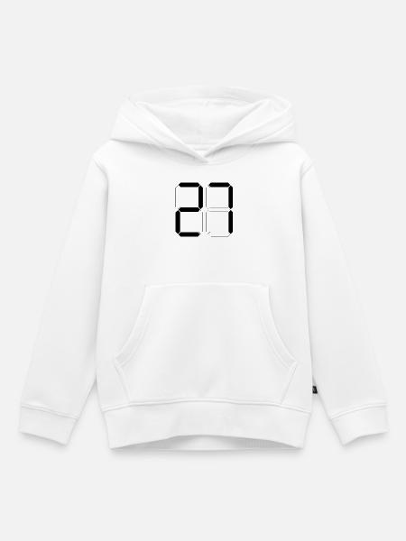 NUMMER 27 Siebenundzwanzig Geschenk Digital - Kinder Premium Organic Hoodie - Weiß