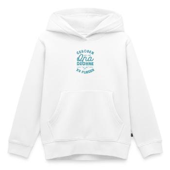 Geboren um mit Opa Drohne zu fliegen - Kinder Premium Organic Hoodie - Weiß - Vorne - AI Model Kid Female (0cm)